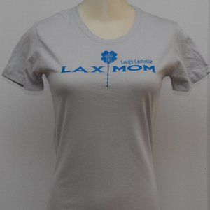 Lucky Lacrosse Lax Mom Women's Fitted Tee - Grey | Sizes S, M, & L